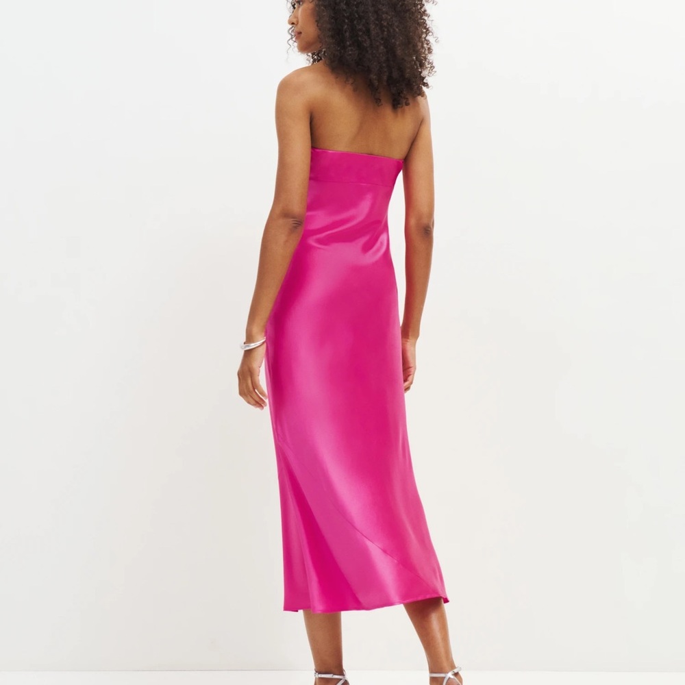 NWT Reformation Joanna Silk Dress Fuchsia - NEVER WORN! - Picture 3 of 11
